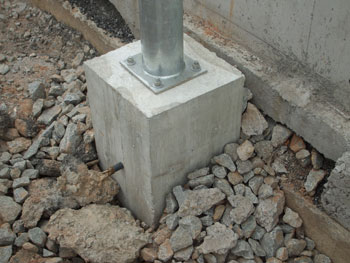 Bases de concreto para postes, ângulo de aplicação - Cebolão